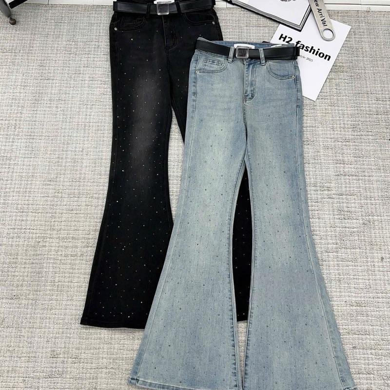 TATTA Jeans |#275 Quần Jeans Loe Đính Đá 2 màu Kèm Đai 103cm QCL1 #top Nữ Women
