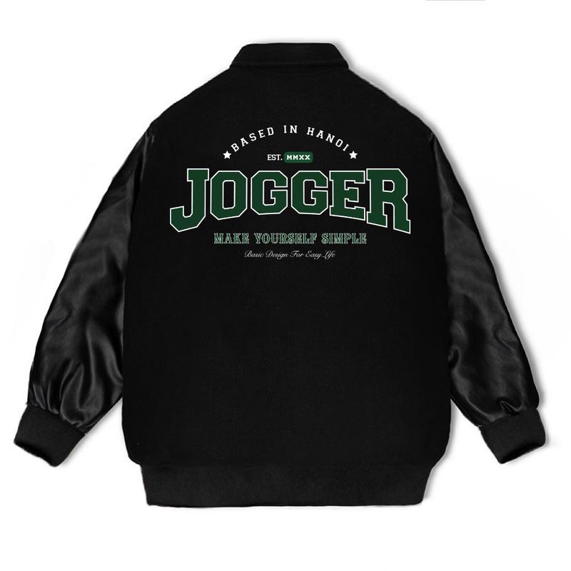 Áo khoác Varsity JOGGER Dạ Phối Tay Da Cao Cấp Chần Bông 3 Lớp ,Hàng cao cấp hot trend 2023 BB015 0