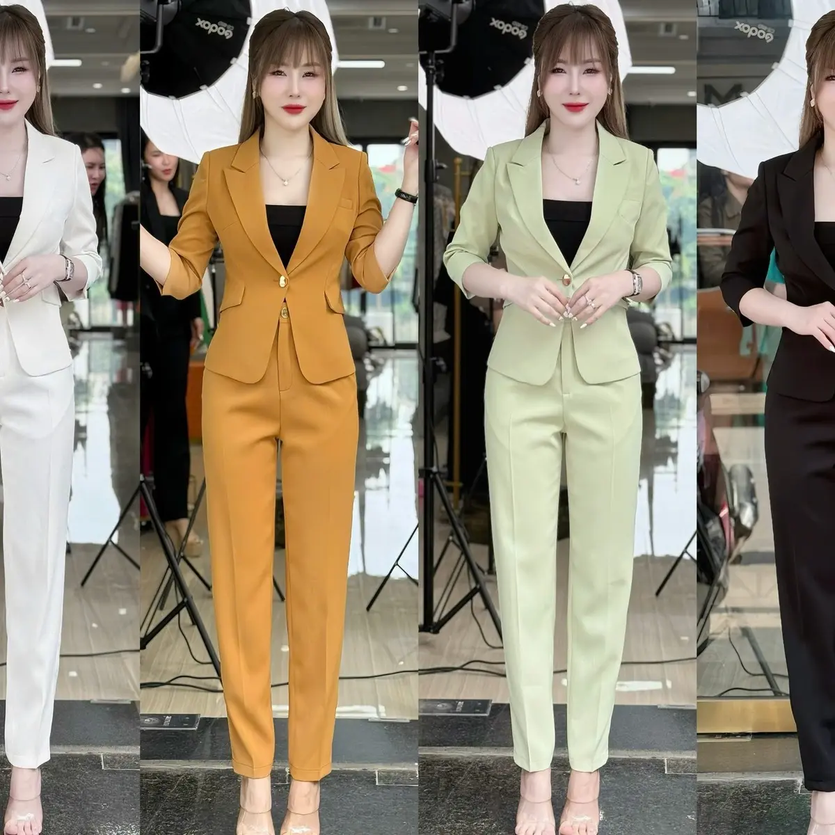 Set Vest Nữ Quần Baggi Tay Lỡ Nhiều Màu S03