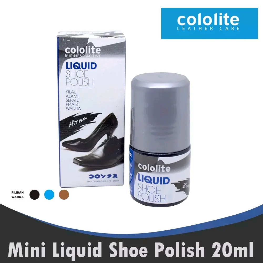 Cololite Semir Sepatu Cair 20ml Liquid Shoe Polish Premium Black Netral