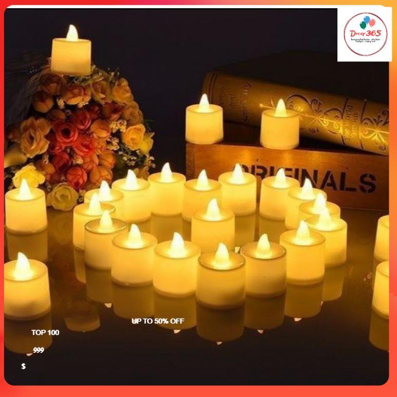 Nến Điện Tử LED Mini Kèm Sẵn Pin Trang Trí Phòng Cưới, Cầu Hôn, Tỏ Tình