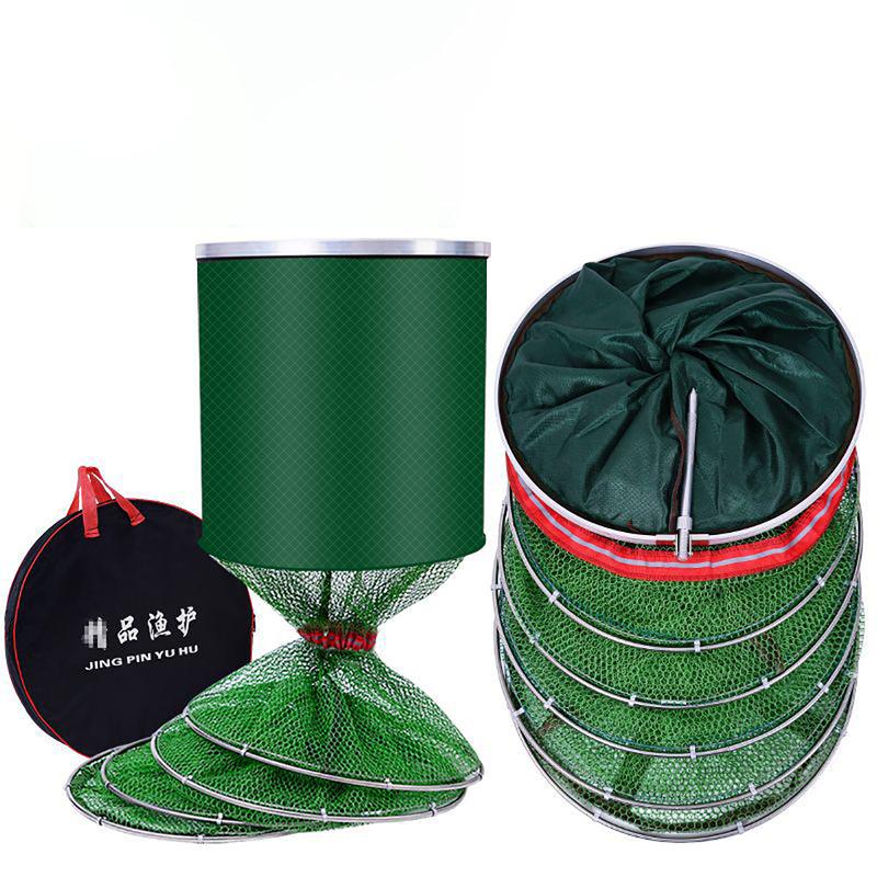 Rọng đựng cá khung kim loại siêu bền cao cấp Bắt Cá Fishing rong dung ca Đi Câu Câu Cá rọng cá rọng cá hình tròn Nữ Cao Su