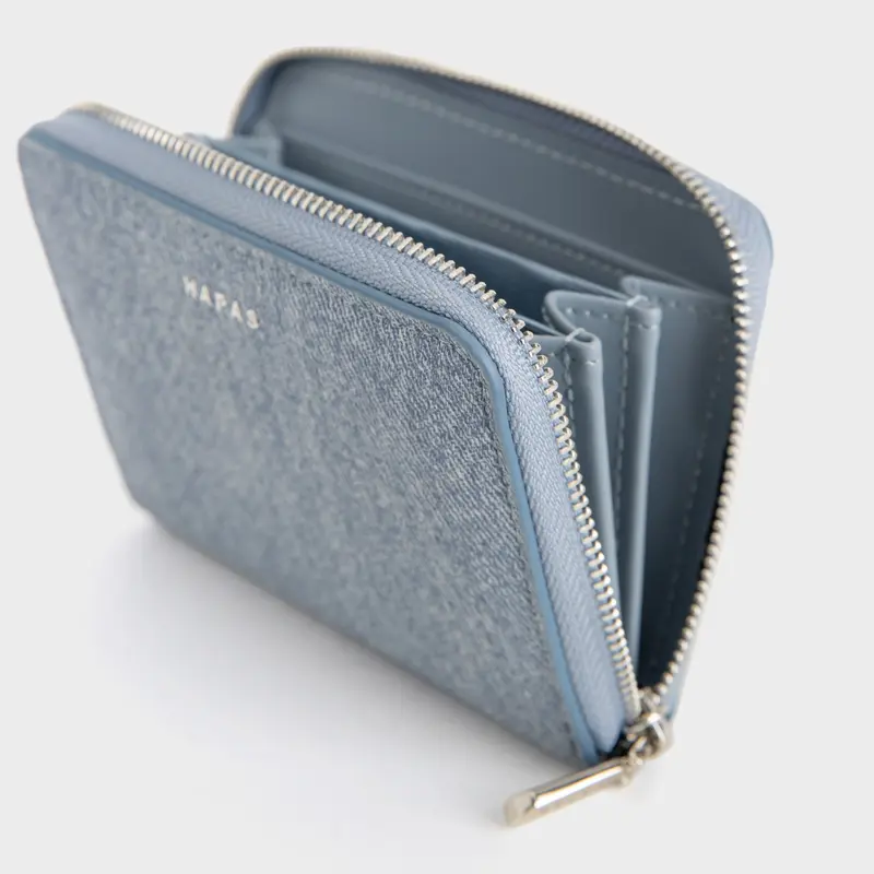 BST MỚI Denim In You Ví Nữ Vuông Khóa Bạc Sz 12 Hapas - VN231171 Jean Wallet Da Hình Chữ Nhật Nhung 4
