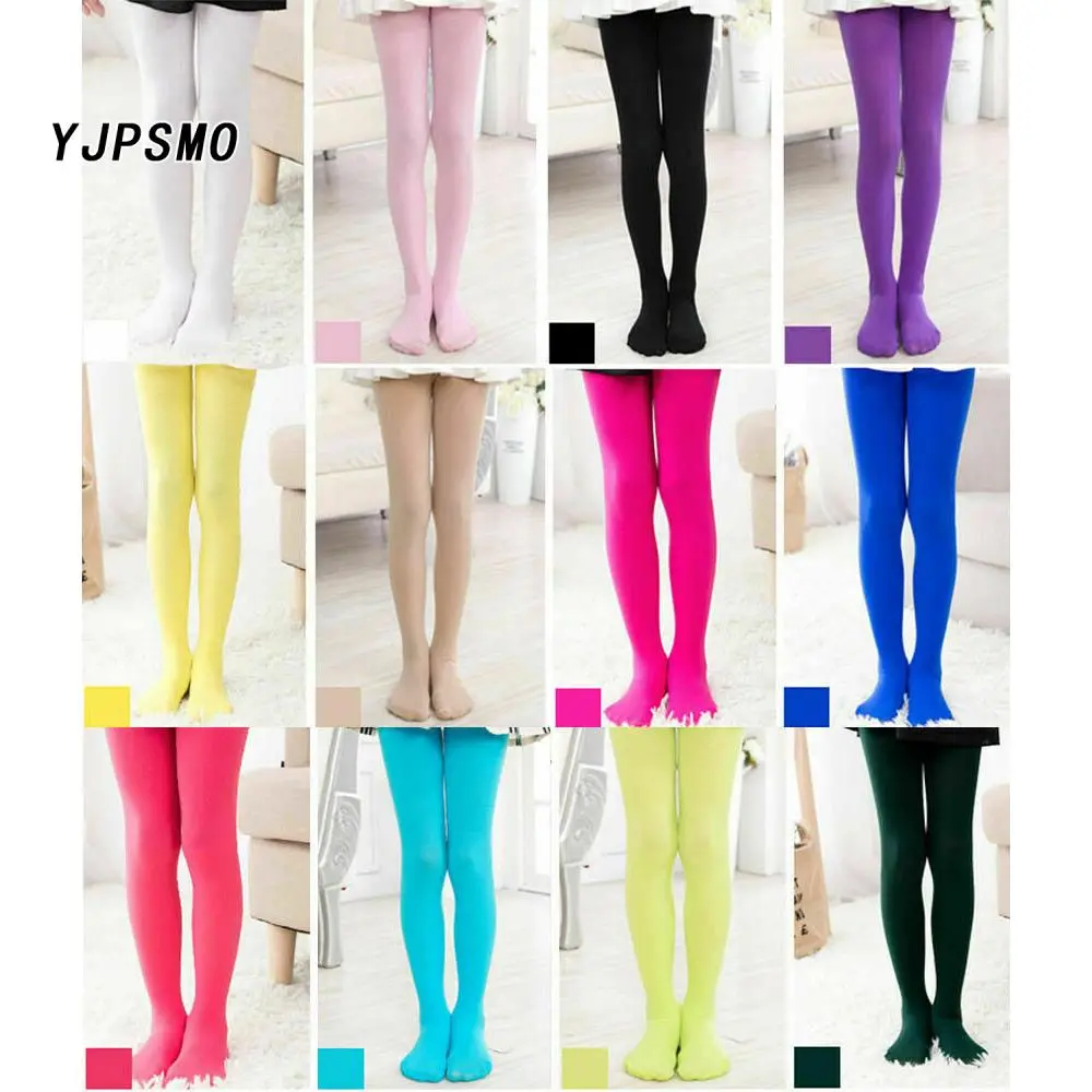Little Girls Pantyhose, Solid Color Stretchy Bottom Pants, LongLegging