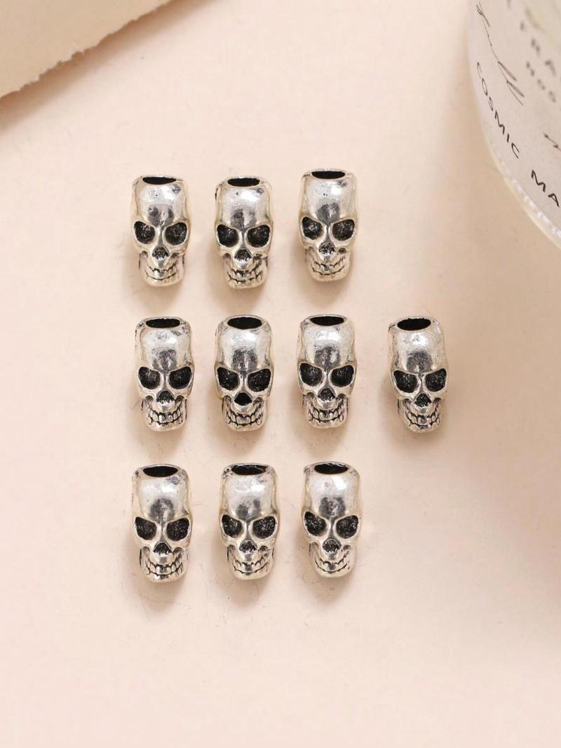 Product Introduction of Punk Style Skull Hair Ring, 10pcs Hair Accessories for Men & Women, Minimalist Headwear Suitable for Hair, Fashion Hair Accessories for Party, Daily Clothing Decor 17