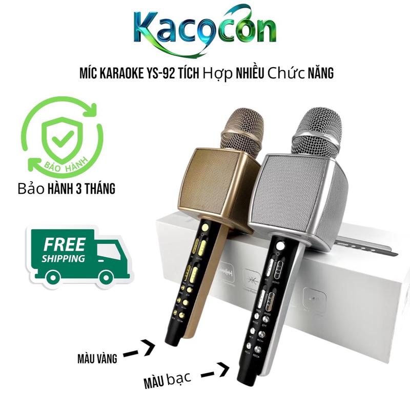 Míc Karaoke Bluetooth YS92 Cao Cấp.Míc Karaoke Bluetooth Không Dây Tích Hợp Loa,míc karaoke  a99
