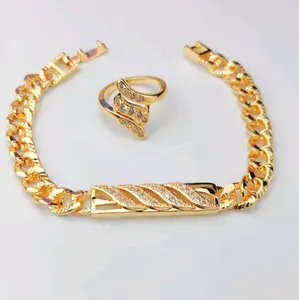 Set Perhiasan Gelang Xuping Motif Siksak Set Cincin Aksesoris