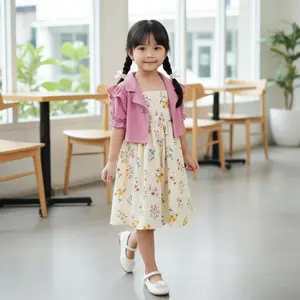 SAFA FASHION -  READY STOCK Dress Anak Perempuan Keana 2 In 1 Terbaru / Fashion Dress Anak Perempuan & Outer Korean Style Terlaris