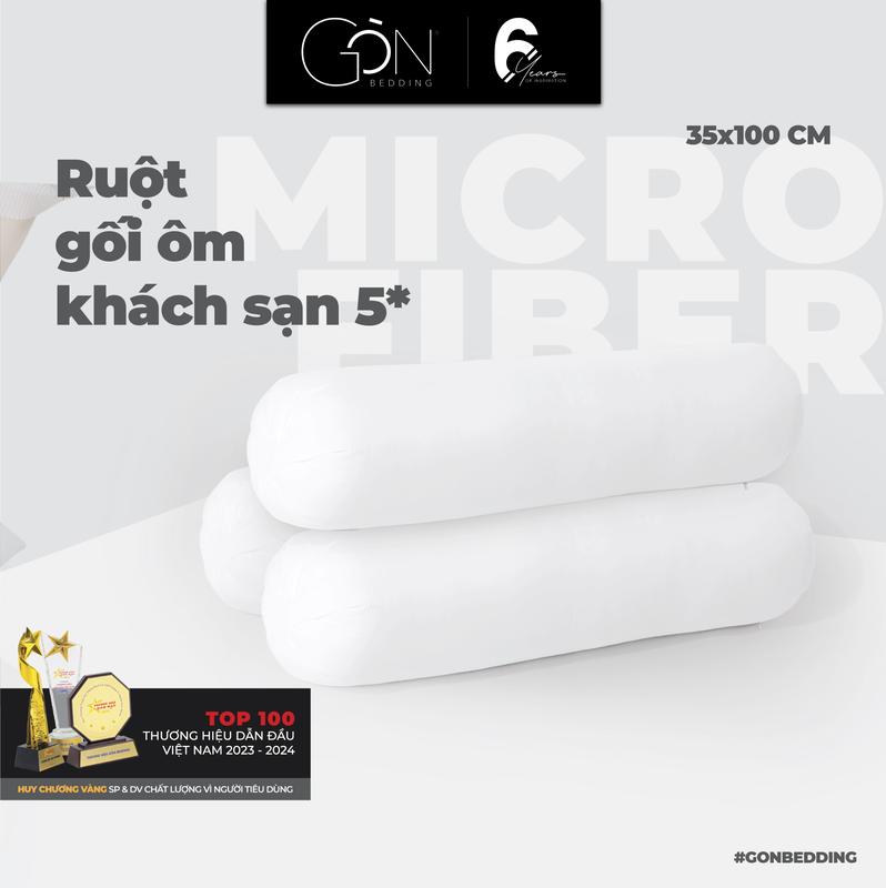Ruột Gối Ôm Gòn Bedding Gòn Lông Vũ 35x100 cm - 1 Cái