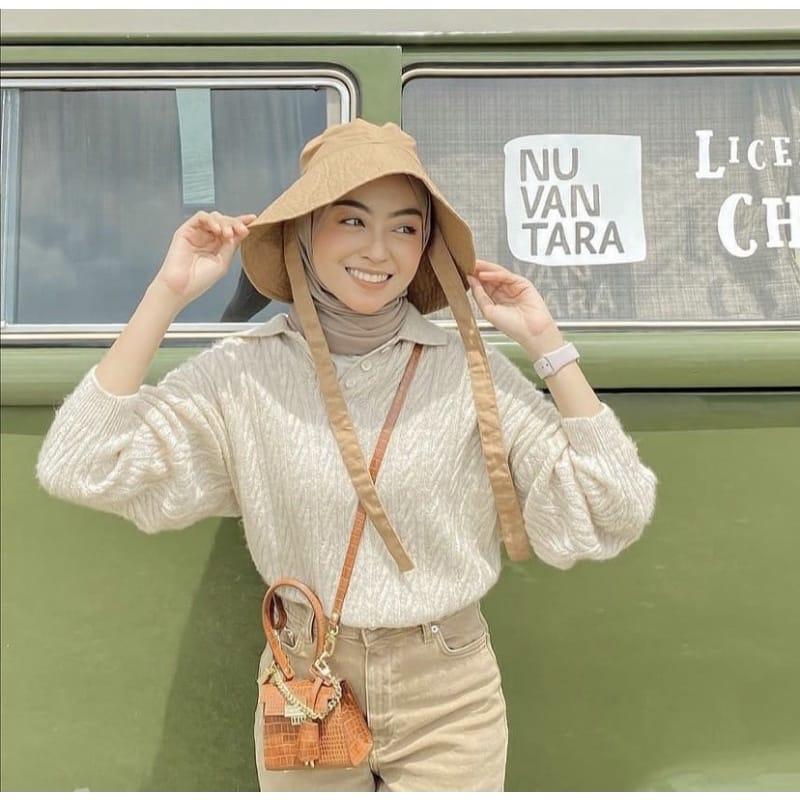 Product Introduction of WIDE BUCKET HAT / BUCKET HAT PANTAI SELEBGRAM REMAJA DEWASA Topi 7