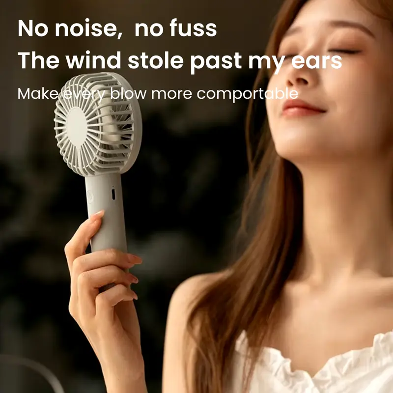 AVVIC DQ238 Kipas Angin Mini High Speed Handheld Fan Portable Rechargeable with Phone Stand Green White 8