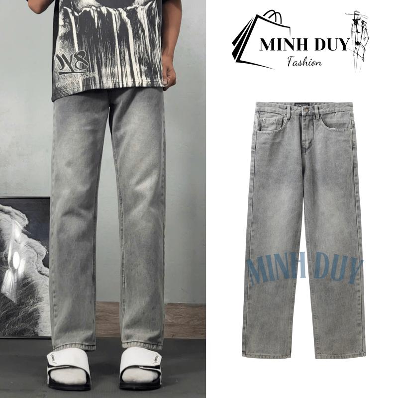 Quần trơn, Quần Baggy Nam Nữ jean Ống Suông Rộng Trẻ Trung Năng Động, Quần ống rộng jean - Sỉ Lẽ Minh Duy