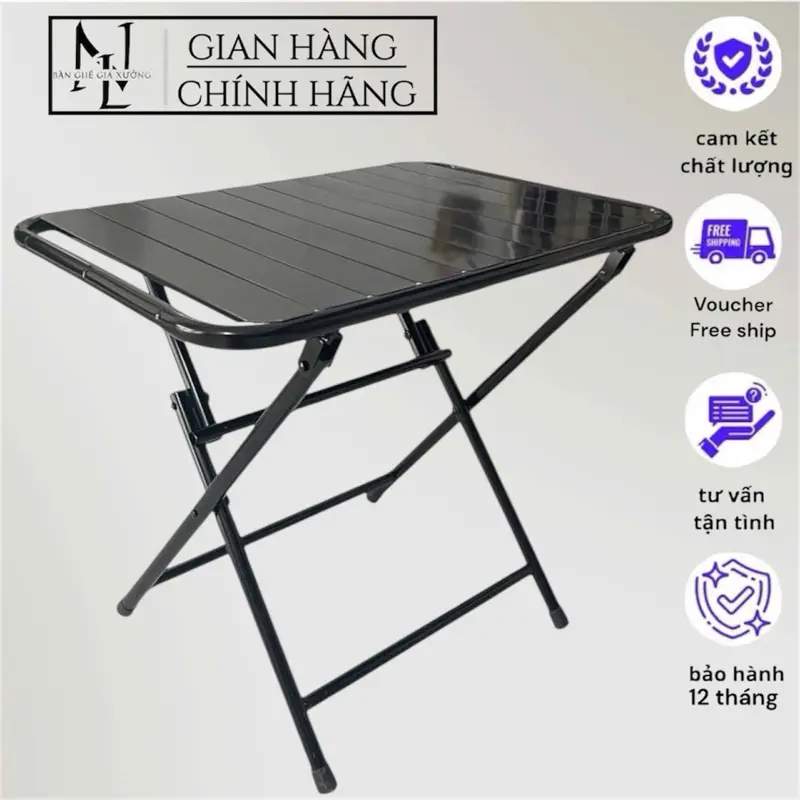 Bàn camping, bàn cafe, bàn sắt xếp gấp gọn, bàn nan lá sắt dã ngoại