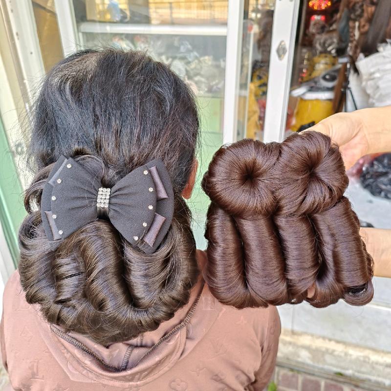 Tóc giả búi tóc trung niên kiểu mới nhất Women Nữ