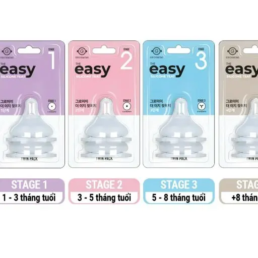 [XẢ KHO]-Bộ 2 Núm Ti Grosmimi Easy Số 1/ 2/ 3/ 4 Cho Bé
