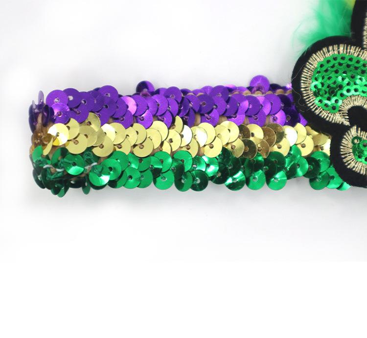 Product Introduction of New Orleans Festival Carnival Shining Gold Purple Green Bracelet Fashion Ethnic Style Party St. Patrick's Ball 13