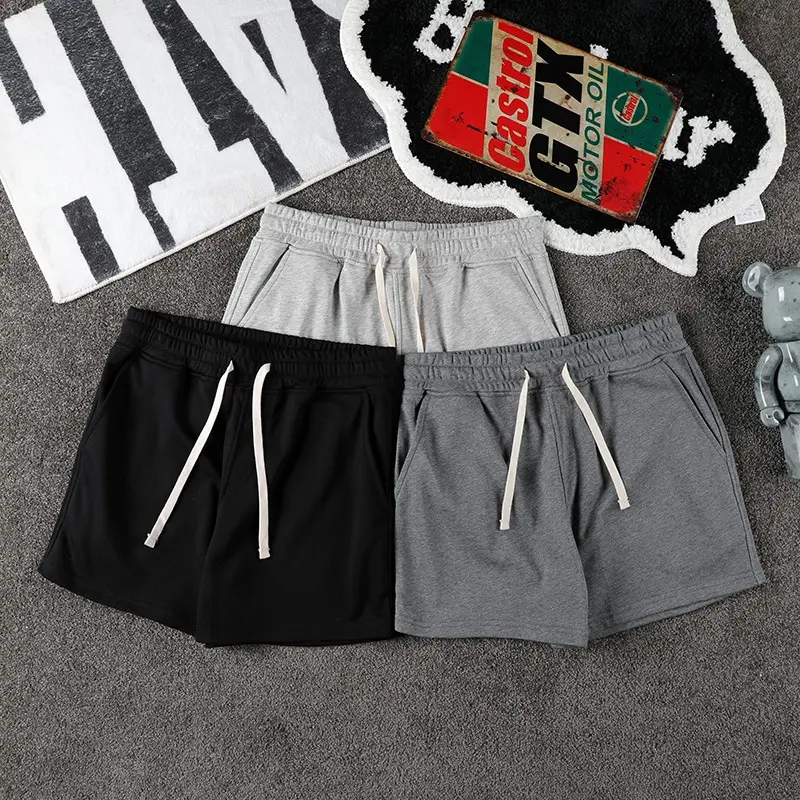 Simple Solid Color Drawstring Shorts Men'S Stretch Casual Sports Shorts