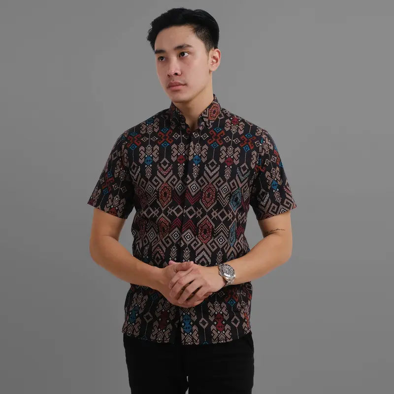 DGM Kemeja Batik Pria Lengan Pendek Batik Songket 005 A 2