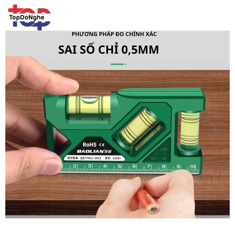 Thước thuỷ nước livo mini BAOLIAN đo  chiều  cân bằng chuẩn - Cao cấp chính hãng - Nam chấm từ cực mạnh 3