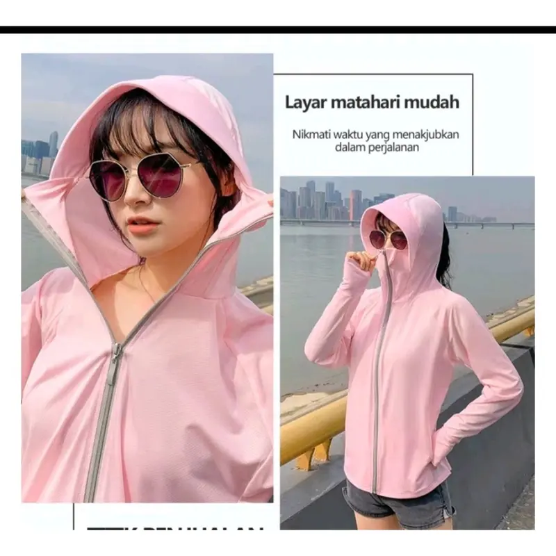 Jaket matahari IMPORT / Hoodie Pelindung UV Anti Air Anti Matahari  JK02 6