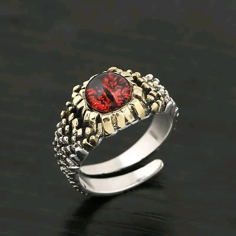 Cincin Desain Mata Kucing Merah (Adjustable) 3