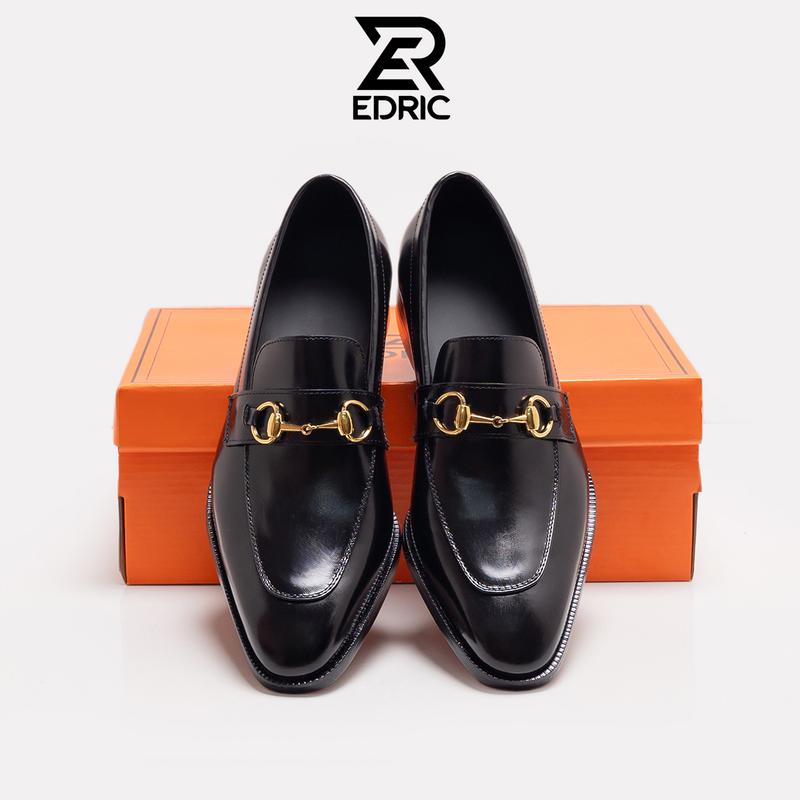 V 07 : Giày Da Nam EDRIC SHOES Giày Tây Nam Horsebit Da Bò Nappa Bóng Kết Hợp Đế Phíp Khâu 3Cm Chống Trượt phối mác khóa sang trọng thanh lịch Sz 38 - 43 - Shoes Đế Bằng