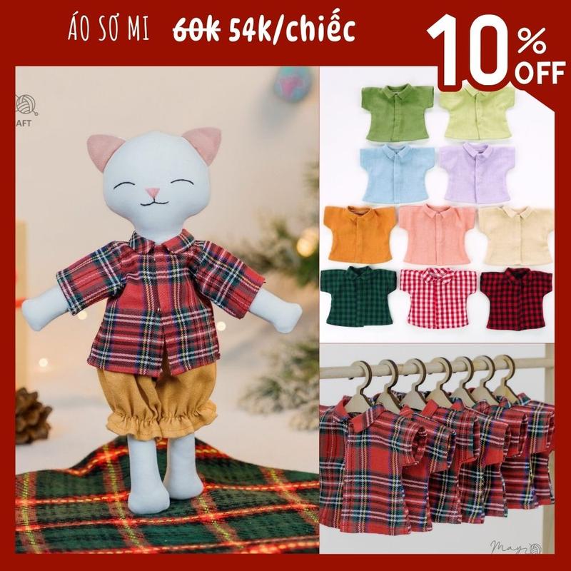 Áo sơ mi cộc tay cho thú bông tự phối đồ thay quần áo Tiệm tạp hoá Nhà May