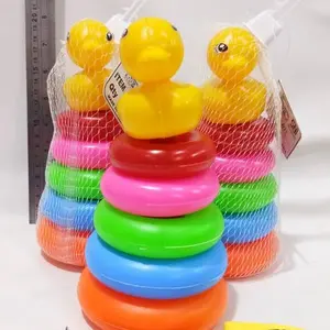 Mainan bayi susun  7 tumpuk ring donat bebek / mainan anak /mainan edukasi bebek 7 tumpuk ring donat