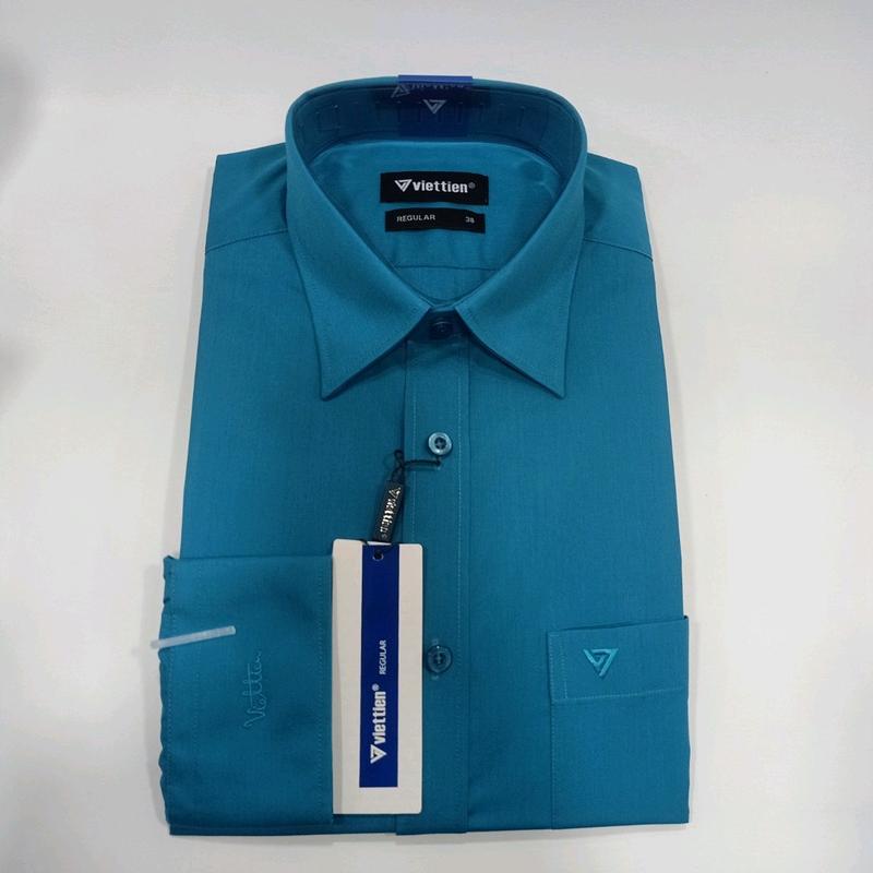 Áo DÀI TAY VIỆT TIẾN màu trơn (nhiều màu) sơ mi nam, chất vải kate,lai bầu,phom xuông REGULAR Menswear