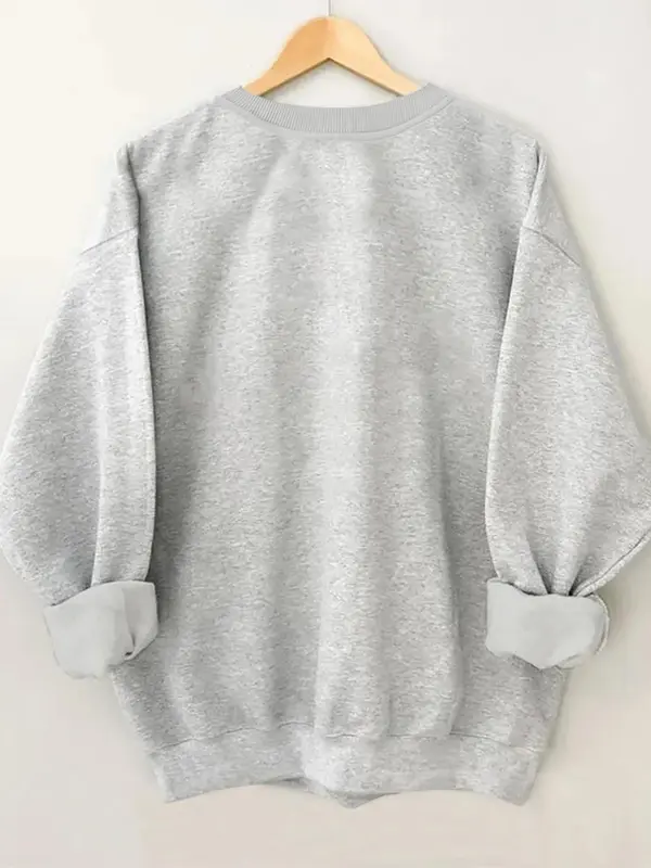 Women's Letter Print Round Neck Sweatshirt, Casual Long Sleeve Crew Neck Pullover for Fall & Winter,  Sweatshirts for Women,  Fashion Women's Clothes for Daily Wear 1