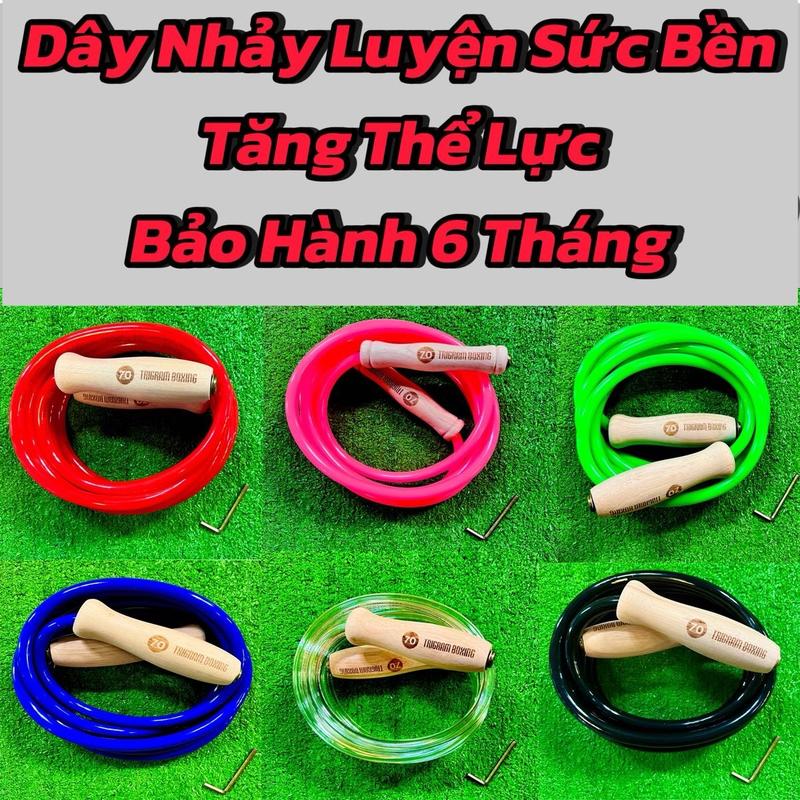 Dây Nhảy Giảm Cân Giảm Mỡ, Dây Nhảy Thể Lực Cán Thái Lan Cao Cấp - Bảo Hành 6 Tháng - ( Tặng kèm 1 khoá lục giác => để thu chỉnh dây ) Dây Nhảy Boxing, Dây Nhảy Luyện Sức Bền - Thương Hiệu 70 Trigram Boxing