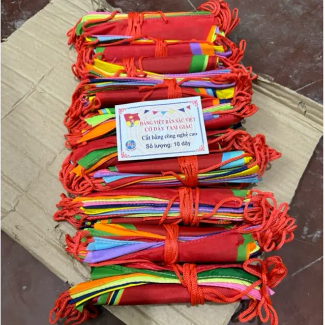 Cờ Dây Nheo 10M 28 Lá. Dây cờ Tam Giác