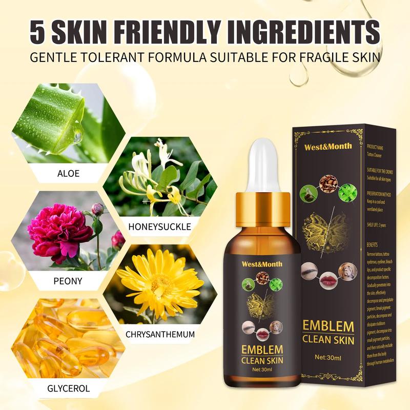 Product Introduction of Tattoo Remove Oil Safe And Painless Tattoo Remover Moisturizes Skin Eyebrow Eyeliner Skin Tattoo Removal Oil Cleaning Liquid To Remove Tattoos Permanent (30ml)\ws011 20