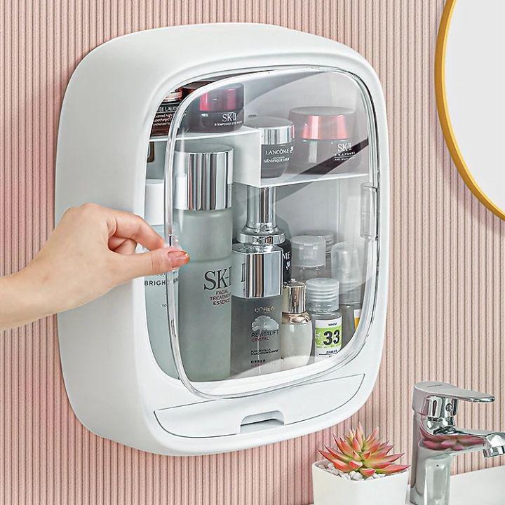 Tủ nhựa dán tường đựng đồ mỹ phẩm, thuốc, đồ dùng nhà tắm tiện dụng cao cấp, Tủ nhựa đựng đồ mini dán tường Kitchen phòng vệ sinh bền hộp để & giá