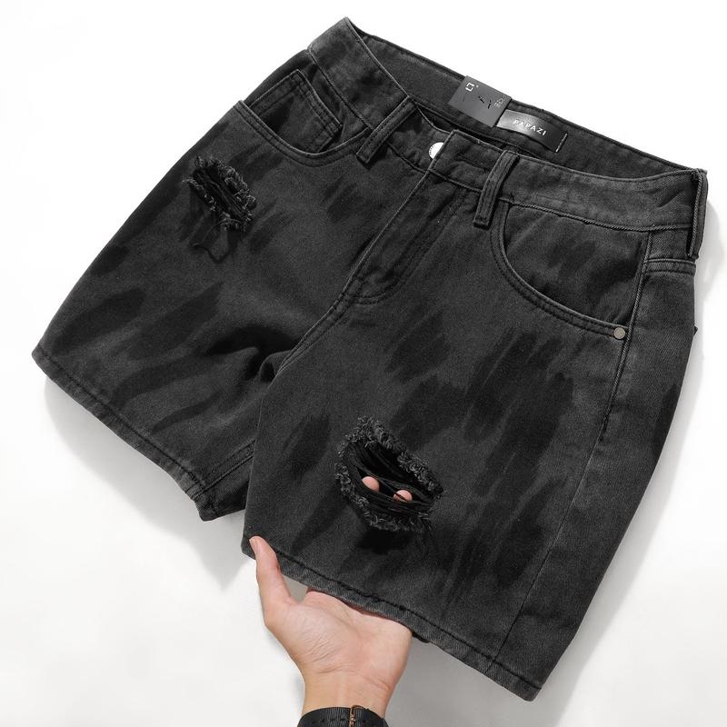 Quần short trên gối Mã_R4436, gam màu đen khói  rách, dễ phối đồ, phong cách cá tính - PAPAZI 3