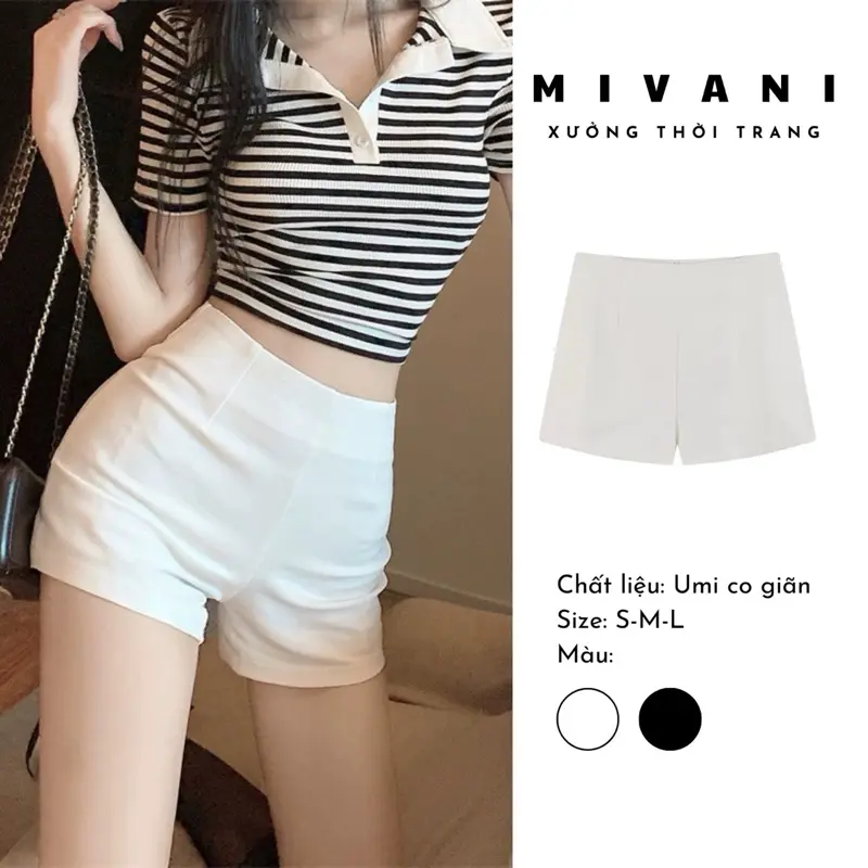Quần Đùi Nữ Cạp Cao Chất Vải Umi Hàn Co Dãn Quần Short Nữ Dance Lưng Cao Gen Bụng Nâng Mông Tôn Dáng Cho Nữ