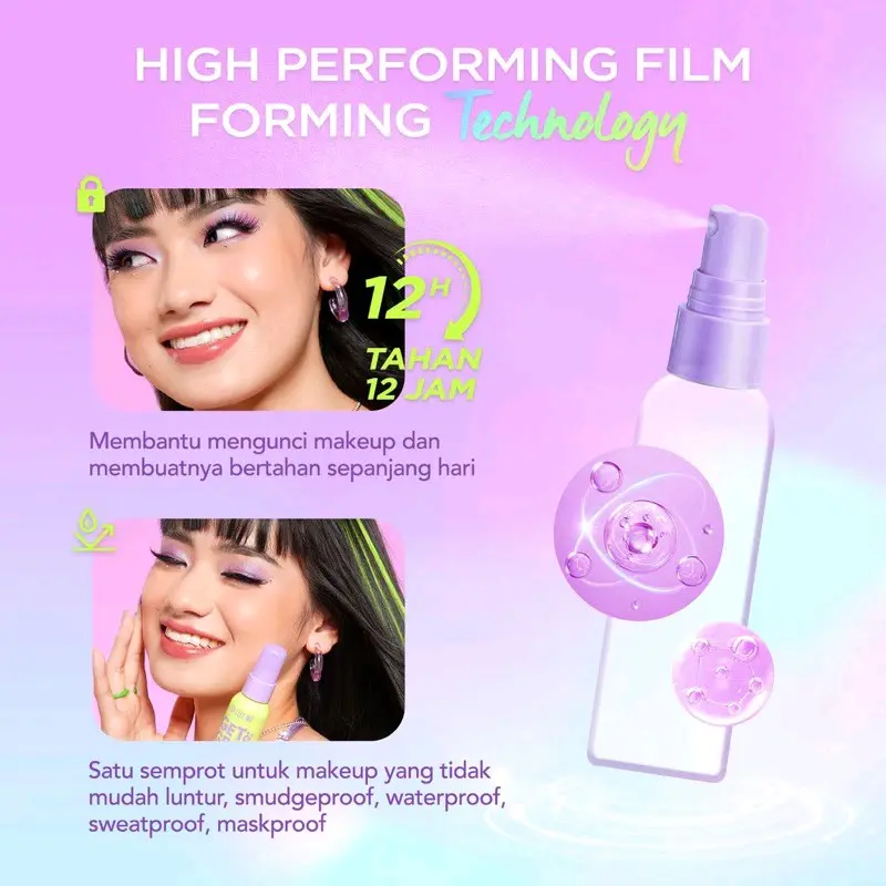 DAZZLE ME Get a Grip! Makeup Setting Spray | Beauty Protecting 4 X Hydrating Makeup Mist Flawless Lightening Primer Water Tahan 12 JAM 3