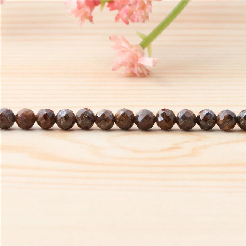 Product Introduction of Natural Stone Garnet Rudy Citrine Malachite Opal Tourmaline  Round Faceted Beads Size 2 3 4MM For Jewelry Making Diy Bracelet 34