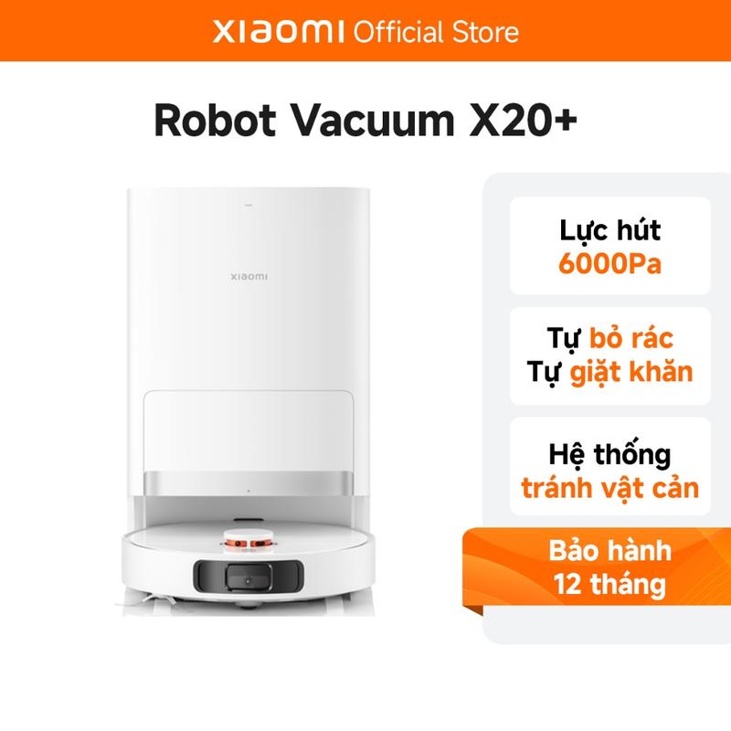 【LIVE Máy Hút Bụi Robot hút bụi, Làm Sạch, lau sàn 2 trong 1 Xiaomi Vacuum X20+, Lực Hút Mạnh 6000Pa - Điều Khiển Qua App Tiện Lợi