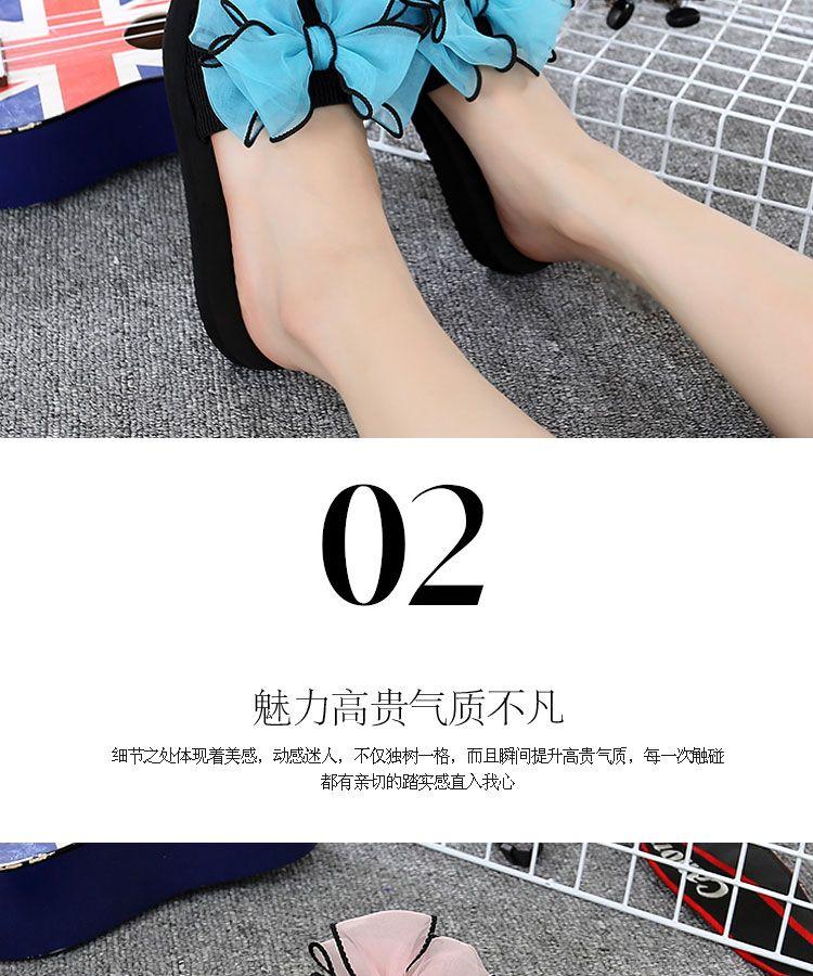 Product Introduction of Dép Lê Mùa Hè, Phong Cách Thắt Nơ Nữ, Dép Cao Gót, Đế Xuồng Chống Trượt, Giày Đi Biển, Thích Hợp Cho Bờ Biển, Có Thể Mặc Ngoài Trời, Năm 2025 6