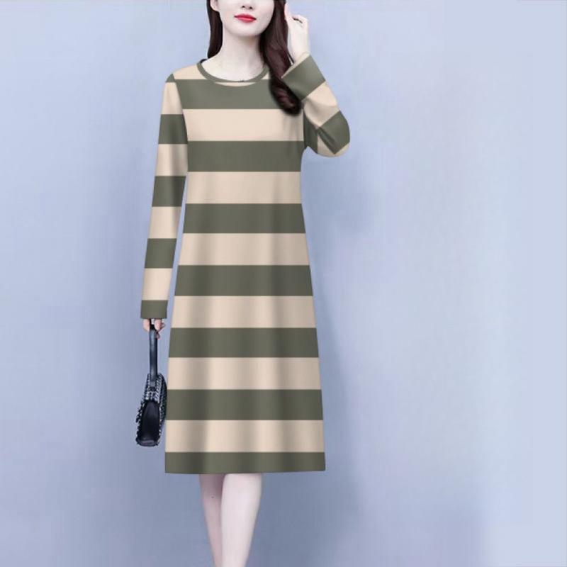 Product Introduction of Baju Tidur, untuk Wanita, Lengan Panjang, Musim Luruh, Piyama Ibu Pertengahan Umur, Gadis Montok, Gaun Bersaiz Besar Longgar, Diskaun Penghabisan, Perdagangan Luar Negeri Dusty Pink 8