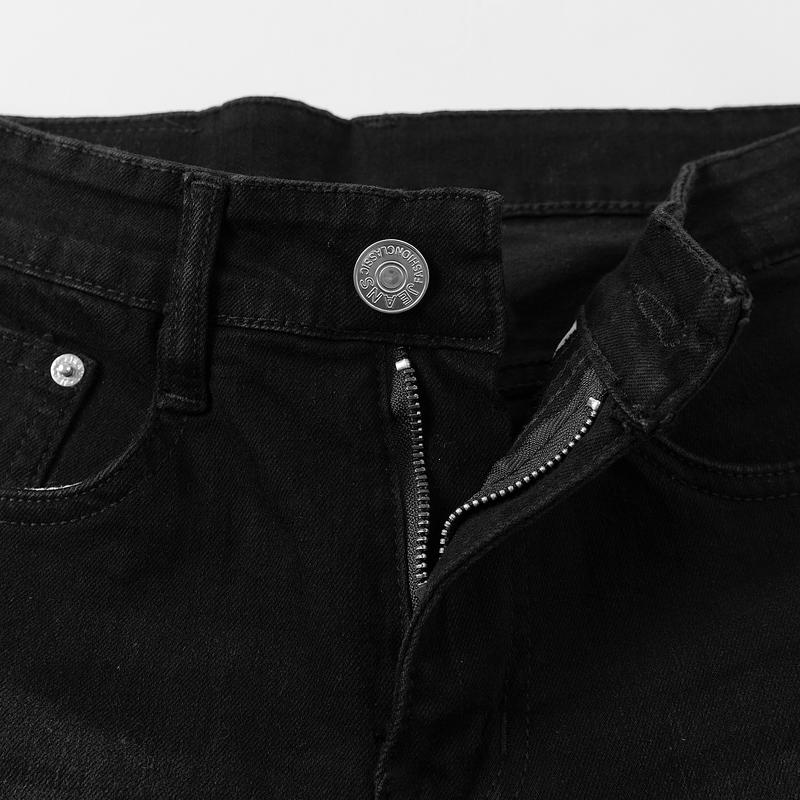 Quần short jean ngắn jean Nam ống rộng ĐEN WAT vải cotton co giãn nhẹ Pants Có Túi 2