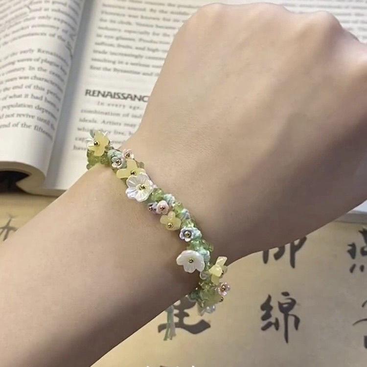 Product Introduction of Vòng Tay Dệt, Thiết Kế Hoa Nhỏ Màu Xanh Ô Liu Phong Cách Trung Quốc Mới, Màu Xanh Lá Cây, Vòng Tay Đá Tự Nhiên Dễ Phối Đồ Thời Trang Ngọt Ngào, 30 Ngày Bán Chạy 1225 Miếng, [Thanh Toán Khi Nhận Hàng] 5