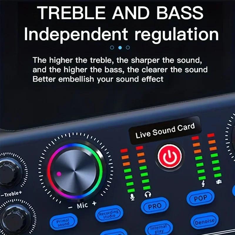 Professional Podcast Equipment Bundle, USB Rechargeable Microphone Set, Live Sound Control Equipment, Condenser Microphone for Recording, Gaming, Singing, Audio 5