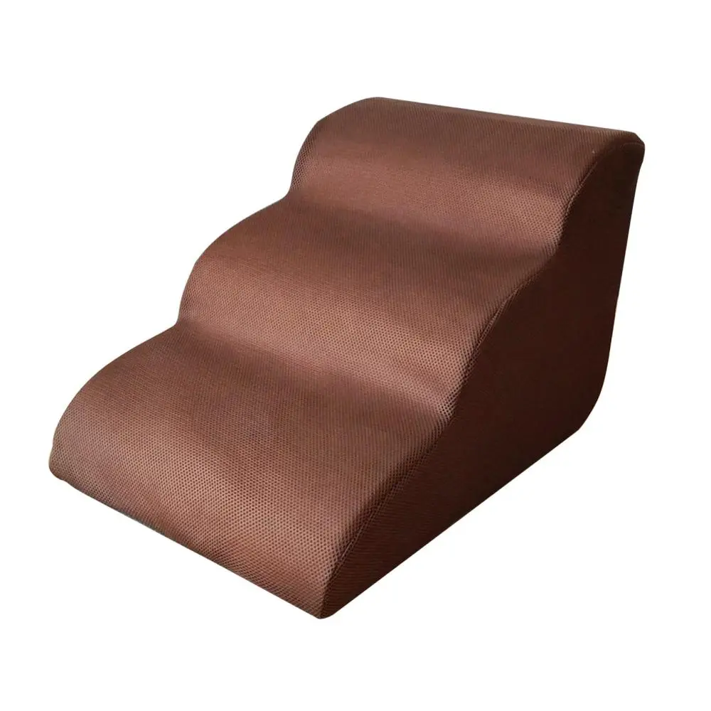 Foam Pet Stairs Ramp Small Dogs Older Cats Step Support Zipper Cover Puppy Soft Anti Slip 3 Tiers Dog Ladder for Couches, Indoor, Climbing