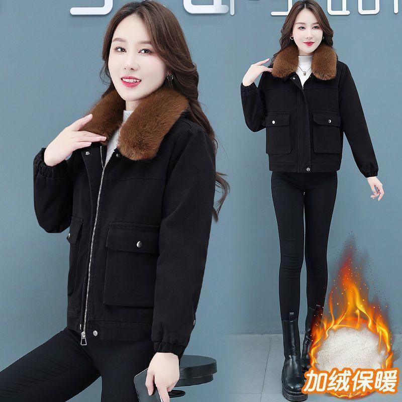 Áo Khoác Bông, Hàng Mới Về Mùa Đông, Kiểu Parka, Áo Khoác Độn Bông Lông Cừu, Dài Trung Bình Dáng Rộng Vừa Vặn, Áo Khoác Bông, Áo Khoác Lông Cừu Đệm, Dành Cho Nữ 5
