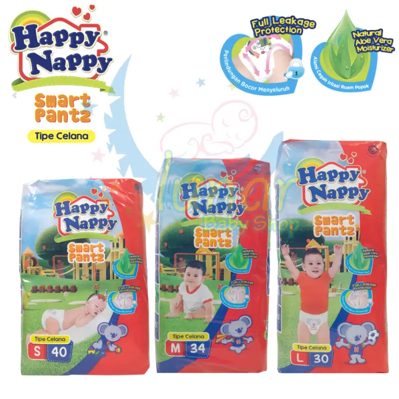 Happy Nappy Smart Pants Popok Bayi Celana S40/M34/L30/XL26 Diaper