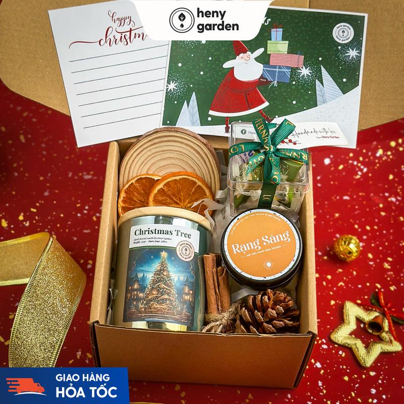  Set Quà Tặng Noel Giáng Sinh Nến Thơm Cao Cấp Gói Quà Cho Người Yêu Nam Nữ HENY GARDEN 