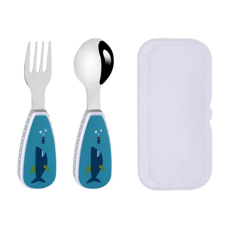 Product Introduction of 1 Set Cute Tableware Food Training Spoon Dessert Spoon For Children Feeding Spoon Fork Baby U0F6 28