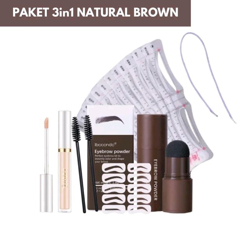 PAKET NGALIS BUNDLING 3 IN 1 EYEBROW POWDER PLUS CETAKAN ALIS TALI DAN CONCELEAR 0